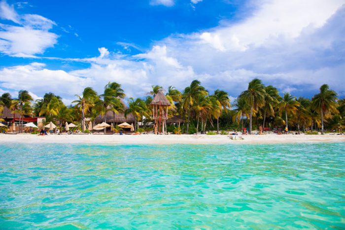 Norten beach on colorful Isla Mujeres island near Cancun in Mexico. Latin America.