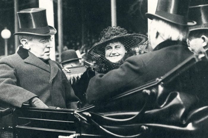 Washington, Dc, March 4, 1917 - President Woodrow Wilson And Mrs. Wilson (Edith Galt Wilson) At The President's Second Inauguration