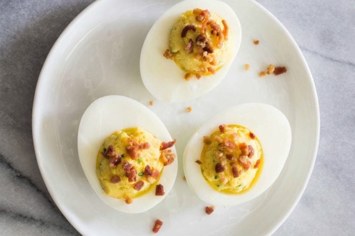 bacon and chive deviled eggs