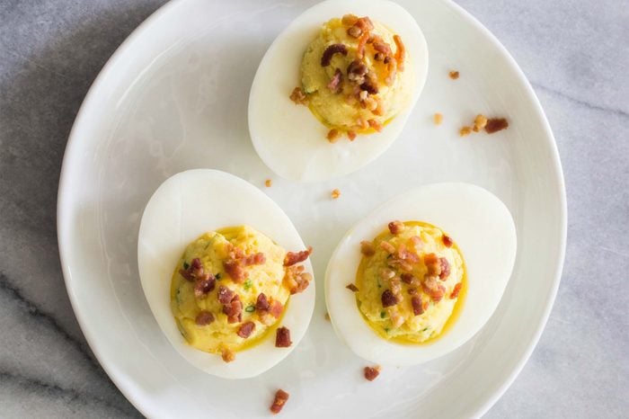 bacon and chive deviled eggs