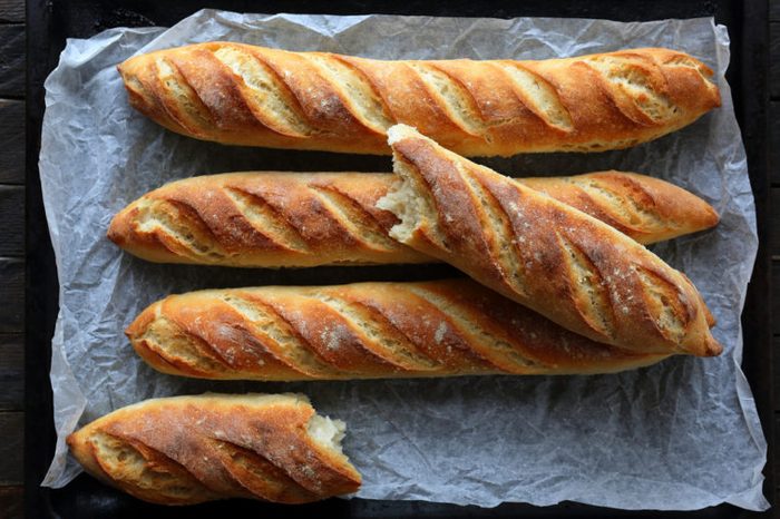 crunchy french baguette above