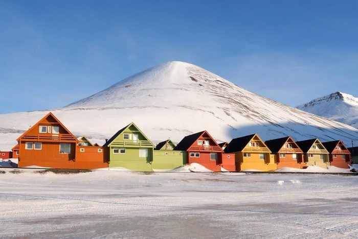Colorful houses at Longyearbyen, the northern most settlement in the world