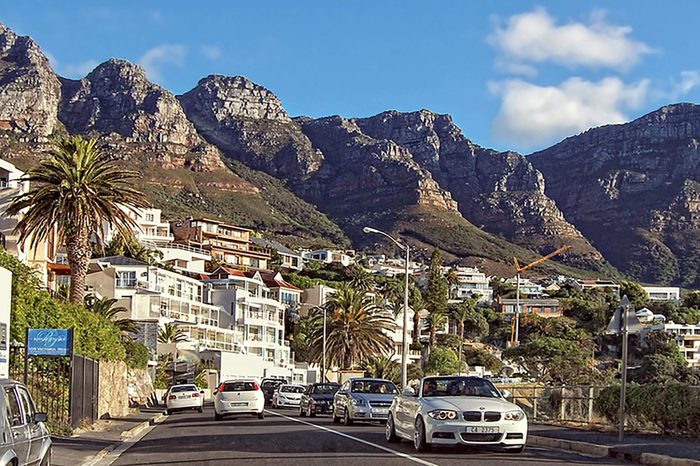 Wonderful photo of beautiful Cape Town area. Amazing urban cityscape with Twelve Apostles Mountain Passes in the background. South African cities. Cape Town. South Africa -December25, 2012