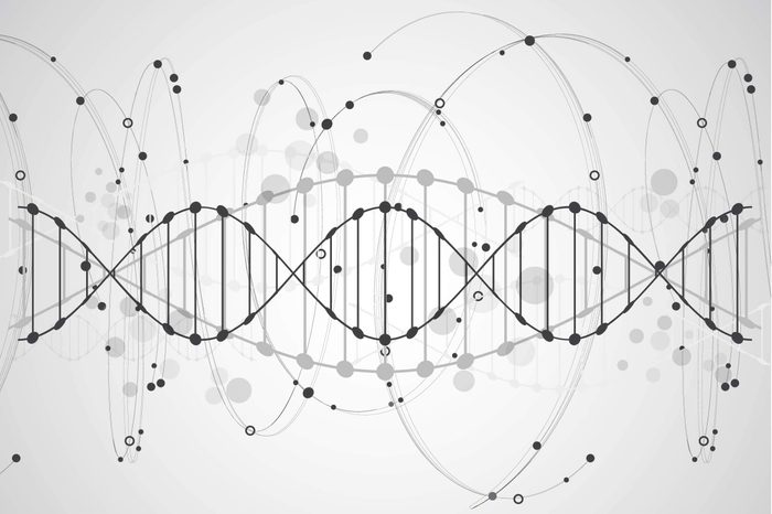 Science template, wallpaper or banner with a DNA molecules. Vector illustration.