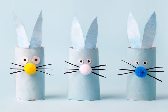 bunnies made from cardboard tubes