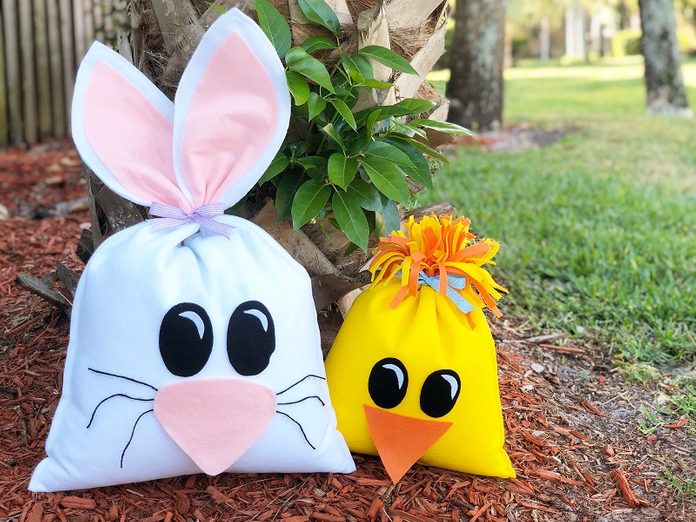 bunny and chick bean bags craft idea