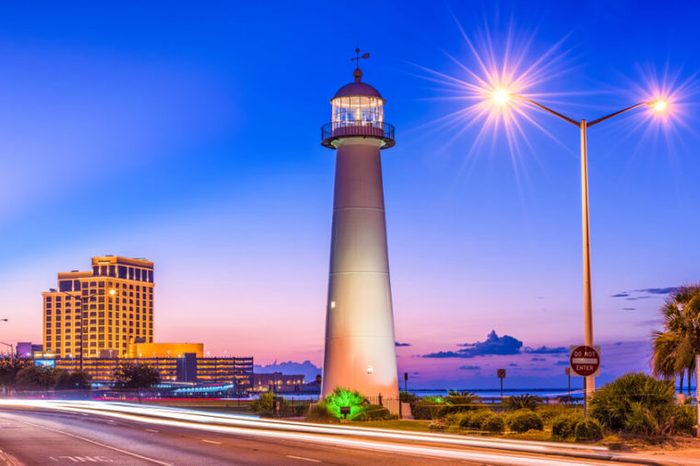 Biloxi, Mississippi, USA at Biloxi Lighthouse.