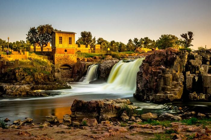 The falls that give their name to the city - Sioux Falls, South Dakota.