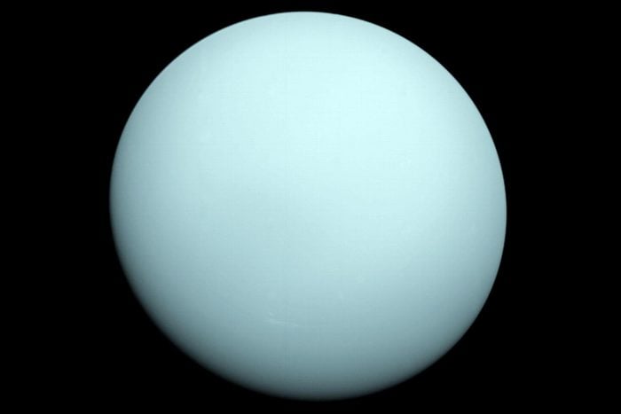 This is an image of the planet Uranus taken by the spacecraft Voyager 2 in 1986.