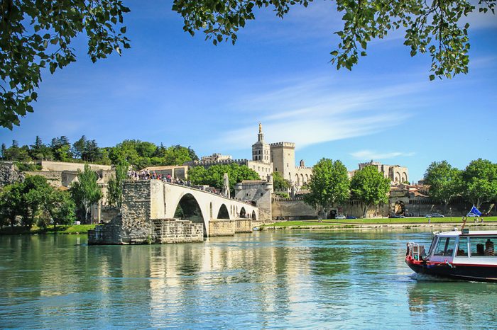bridge of Avignon and The Popes Palace in Avignon ( city of Popes), France