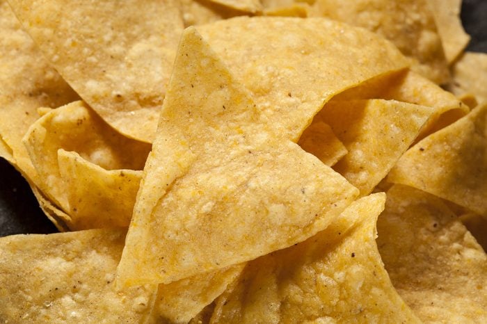 Brown Corn Tortilla Chips in a Pile