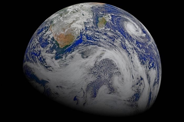 This composite image of southern Africa and the surrounding oceans was captured by six orbits of the NASA/NOAA Suomi National Polar-orbiting Partnership spacecraft on April 9, 2015, by the Visible Infrared Imaging Radiometer Suite (VIIRS) instrument. Tropical Cyclone Joalane can be seen over the Indian Ocean. Winds, tides and density differences constantly stir the oceans while phytoplankton continually grow and die. Orbiting radiometers such as VIIRS allows scientists to track this variability over time and contribute to better understanding of ocean processes that are beneficial to human survival on Earth.