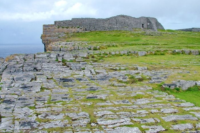 Dún Aonghasa the largest prehistoric stone fort on Inishmore in the Aran Islands, County Galway, Republic of Ireland. 