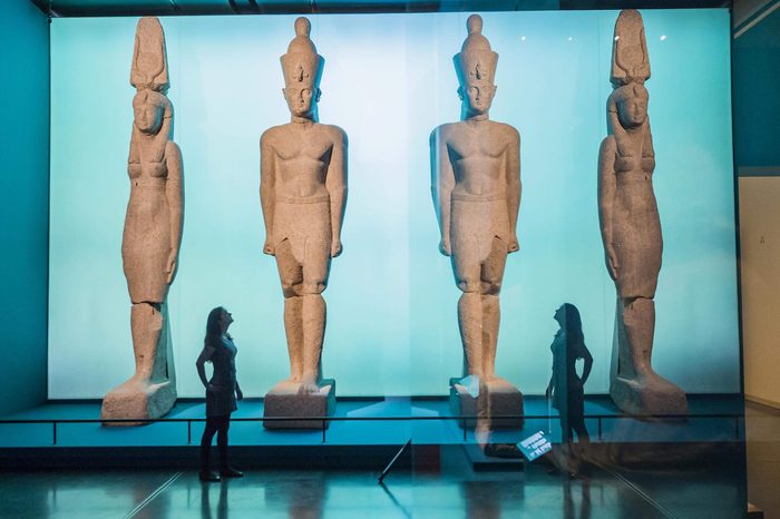 Giant statues of a Ptolemaic King and a Queen - Sunken cities: Egypt's lost worlds - The Museum's first large-scale exhibition on underwater archaeology.