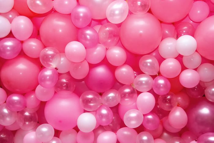 pink balloons. April fools pranks