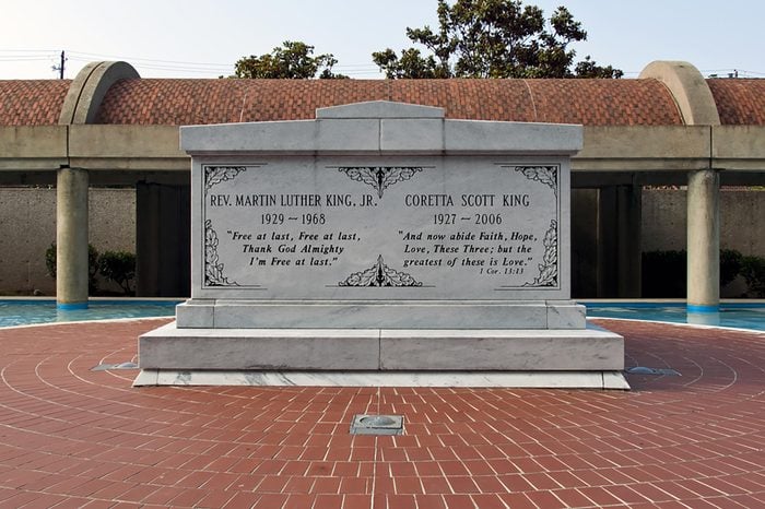 The graves of Martin Luther King, Jr. and Coretta Scott King at the Martin Luther King, Jr. National Historic Site in Atlanta, Georgia.