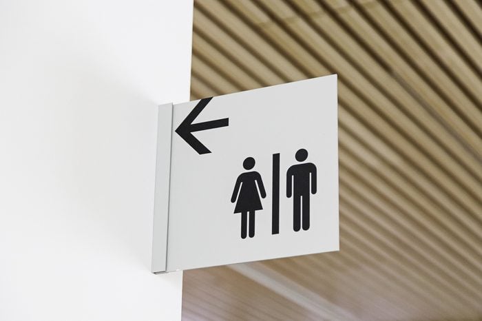 Bathroom sign, detail of an information sign