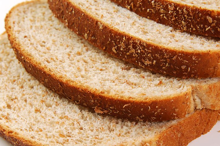 Close up shot of sliced whole wheat bread