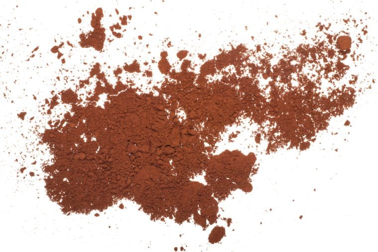 Cocoa powder isolated on a white background