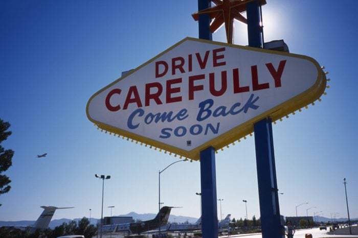 Drive carefully sign Las Vegas Nevada USA