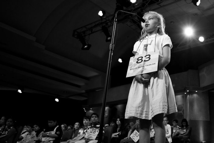 Margaret Peterson, of Granger, Ind., competes during the third round at the 2010 Scripps National Spelling Bee in Washington