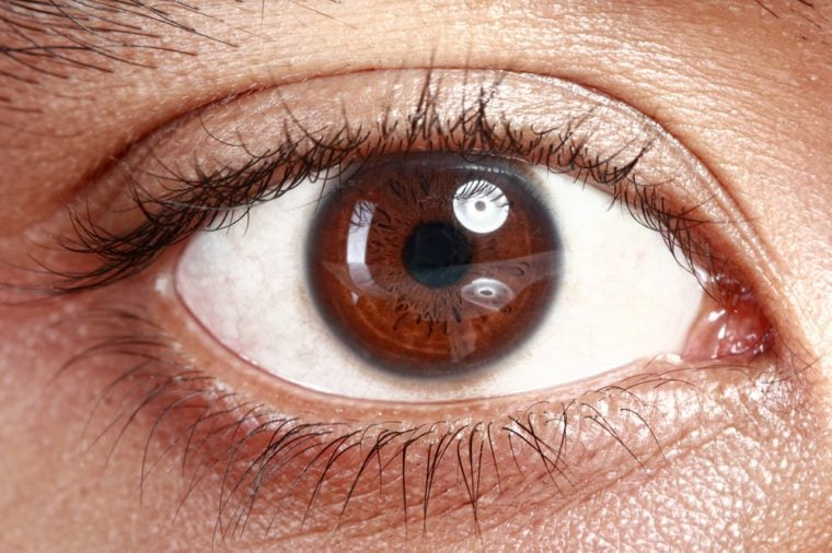 Close up picture of brown eyes from a young man