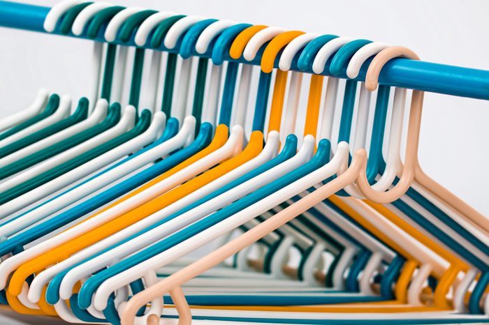 colored plastic clothes hangers