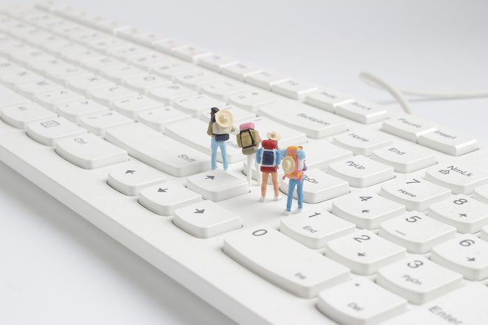 the mini back packers on top of the keyboard.