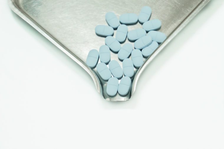 Light Blue Tablets with Pill Counter