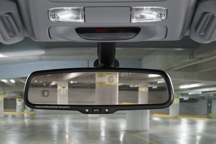 car mirror in parking