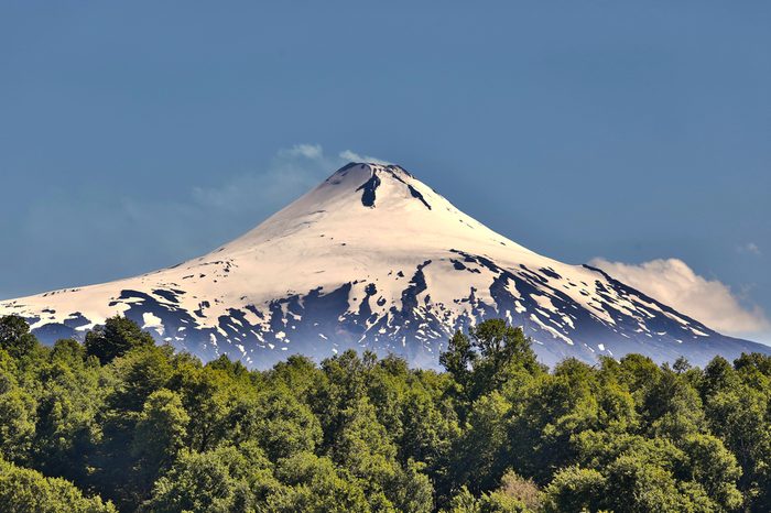 Villarrica volcano of the city of Pucon in Chile