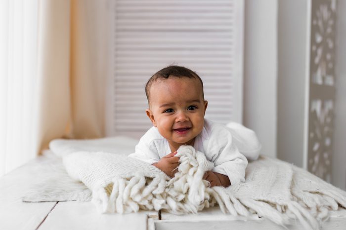 Portrait of a cute mixed race baby