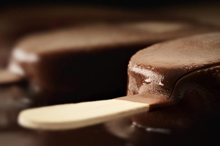 Melting Ice Cream Chocolate Bar Close-up