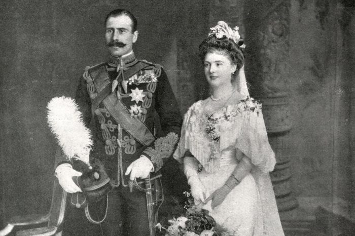 Princess Alice of Albany Later Countess of Athlone (1883-1981) and Prince Alexander of Teck Later Alexander Cambridge 1st Earl of Athlone (1874-1957) Photographed On Their Wedding Day the Wedding Took Place On 10 February 1904 at St George's Chapel Windsor 10-Feb-04