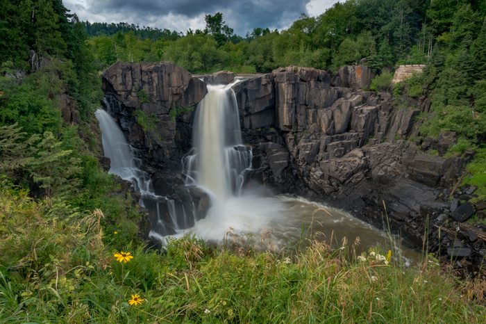 Grand Portage ParkTorrents of water plummet 120 feet over the High Falls on the Pigeon River at the U.S. - Canadian border Minnesota.