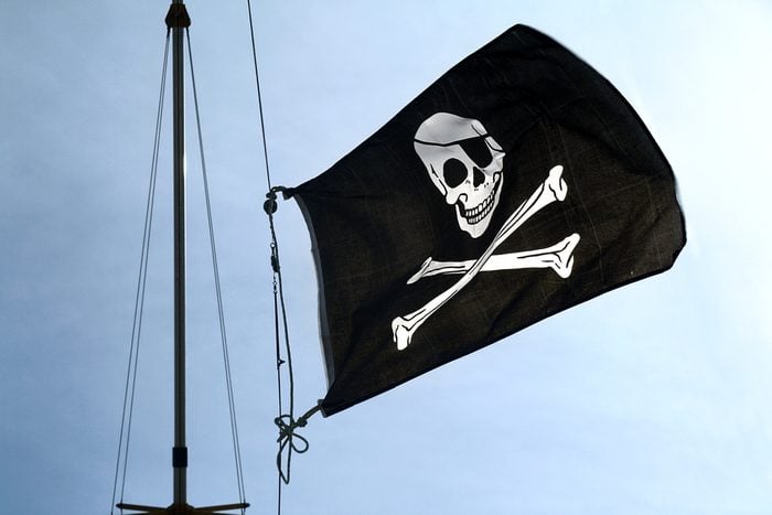 Flag of a Pirate skull and crossbones 