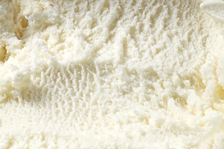 Vanilla ice cream detailed macro texture 