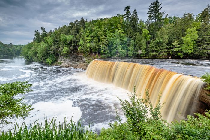 Tahquamenon Falls in Michigan's eastern Upper Peninsula. This beautiful waterfall is said to be the second largest in the United States east of the Mississippi River.