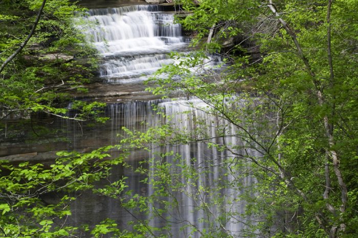 Big Clifty Falls a 60 foot waterfalls in Clifty Falls State Park located near Madison Indiana USA