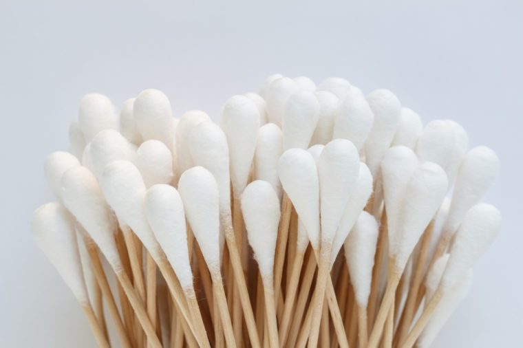 cotton bud, swab clean health care on white background