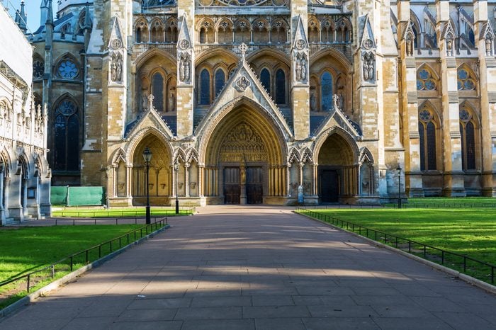 north entrance of the Westminster Abbey in London, UK