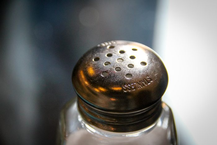 Photograph of a salt shaker close up
