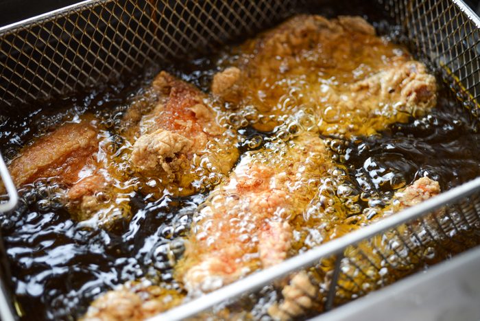Fried chicken is fried chicken in oil.