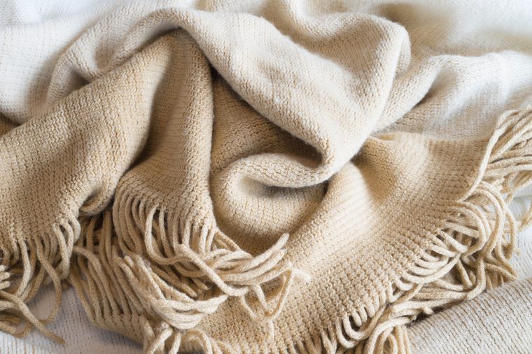 Soft Neutral Fabric Blanket Pile Background