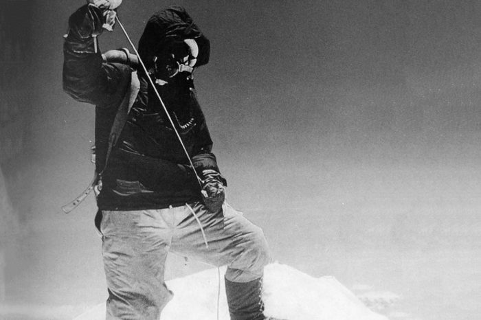 Tenzing Norgay (29 May 1914 – 9 May 1986), referred to as Sherpa Tenzing, was a Nepalese Sherpa mountaineer. Sir Edmund Percival Hillary KG ONZ KBE (20 July 1919 – 11 January 2008) was a New Zealand mountaineer, explorer and philanthropist. On 29 May 1953, Hillary and Nepalese Sherpa mountaineer Tenzing Norgay became the first climbers to reach the summit of Mount Everest. Hillary took the famous photo of Tenzing posing with his ice-axe, according to Tenzing's autobiography Man of Everest, when Tenzing offered to take Hillary's photograph Hillary declined: