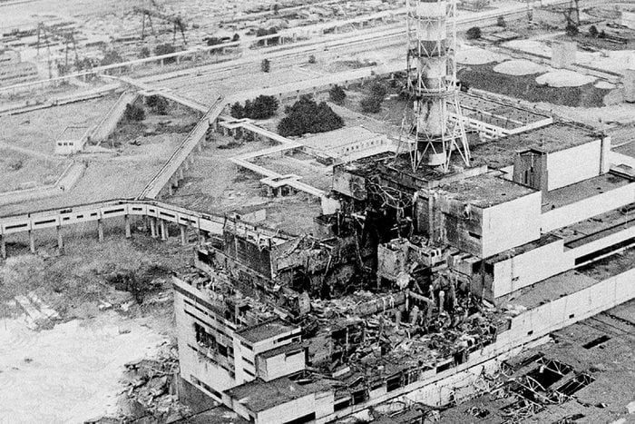 The Chernobyl nuclear power plant, the site of the world's worst nuclear accident, as made two to three days after the explosion in Chernobyl, Ukraine. Japan raised the crisis level at its crippled nuclear plant, to a severity on par with the 1986 Chernobyl disaster, citing high overall radiation leaks that have contaminated the air, tap water, vegetables and seawater. Japanese nuclear regulators said they raised the rating from 5 to 7 _ the highest level on an international scale of nuclear accidents overseen by the International Atomic Energy Agency _ after new assessments of radiation leaks from the Fukushima Dai-ichi plant since it was disabled by the March 11 tsunami