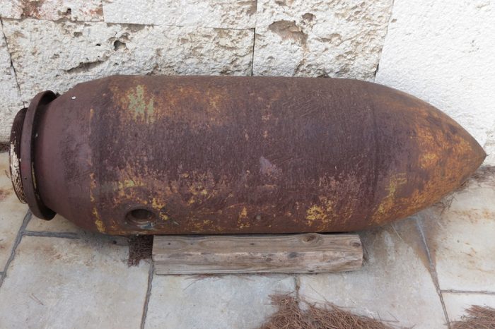 unexploded American air-to-ground bomb dating back to World War II found in Cagliari, Italy
