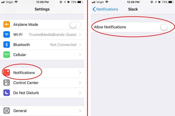 manage apps notifications
