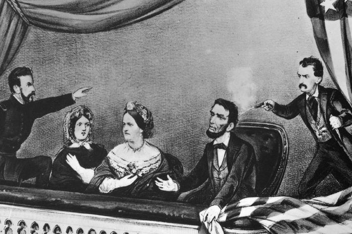 ABRAHAM LINCOLN BEING ASSASSINATED BY JOHN WILKES BOOTH