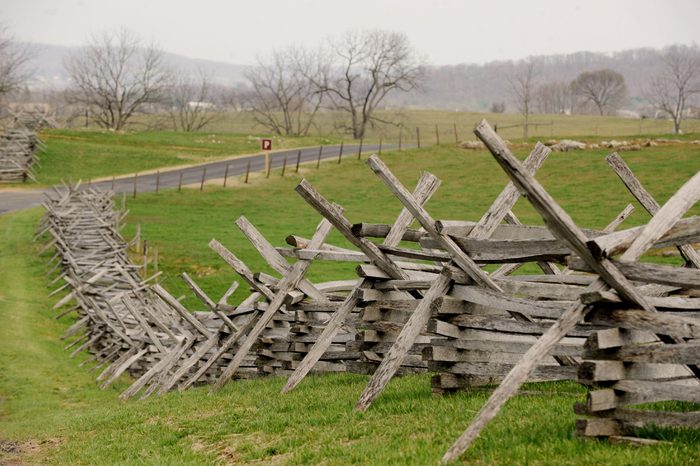 Worm Rail Fences Are Seen at Antietam National Battlefield in Sharpsburg Maryland Usa 11 April 2011 the Twelve-hour Battle of Antietam on 17 September 1862 Between Union and Confederate Armies was the Bloodiest One-day Battle in American History of Nearly 100 000 Soldiers Engaged in the Battle About 23 000 Were Killed Wounded Or Missing Six Brigadier and Major Generals Were Killed Or Mortally Wounded One Soldier Described the Battle of Antietam As 'An Afternoon in the Valley of Death' President Abraham Lincoln Presented a Draft of the Emancipation Proclamation to Congress Five Days Later Although Scholars Still Debate who Won the Battle of Antietam the 150th Anniversary Or Sesquicentennial of the Beginning of the Civil War is Observed 12 April 2011 United States Sharpsburg